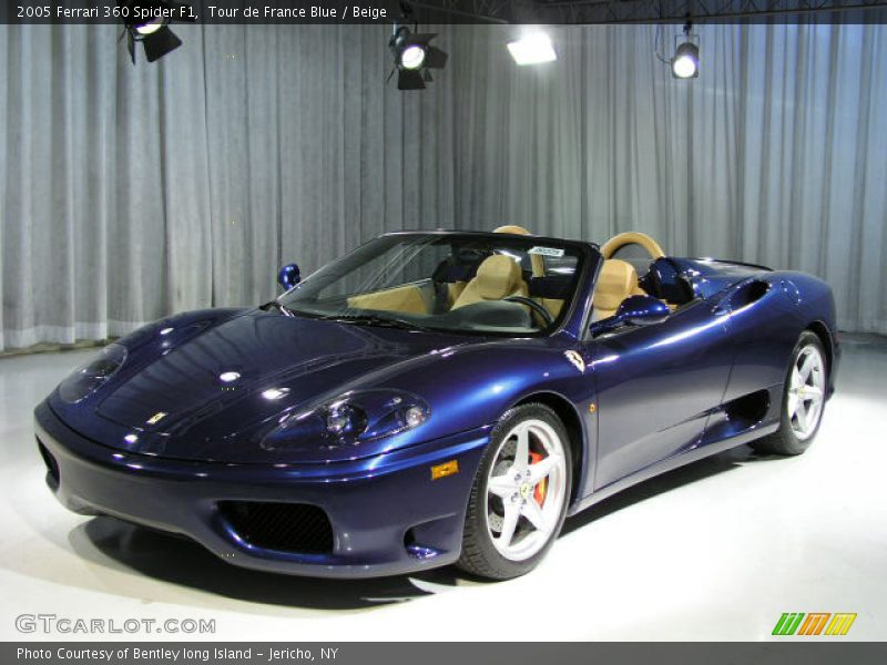 2005 Ferrari 360 Spider F1, Tour de France Blue / Beige, Front Left - 2005 Ferrari 360 Spider F1