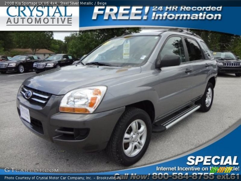 Steel Silver Metallic / Beige 2008 Kia Sportage LX V6 4x4