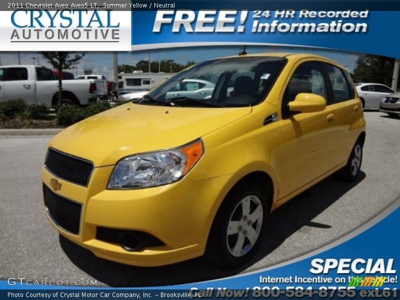 Summer Yellow / Neutral 2011 Chevrolet Aveo Aveo5 LT