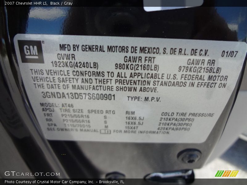 Black / Gray 2007 Chevrolet HHR LS