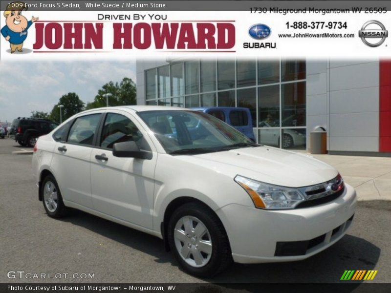 White Suede / Medium Stone 2009 Ford Focus S Sedan