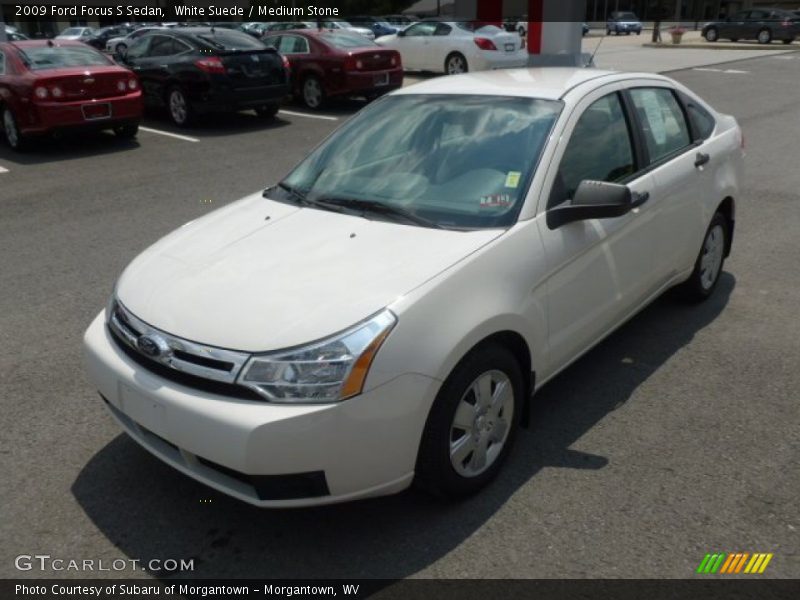 White Suede / Medium Stone 2009 Ford Focus S Sedan