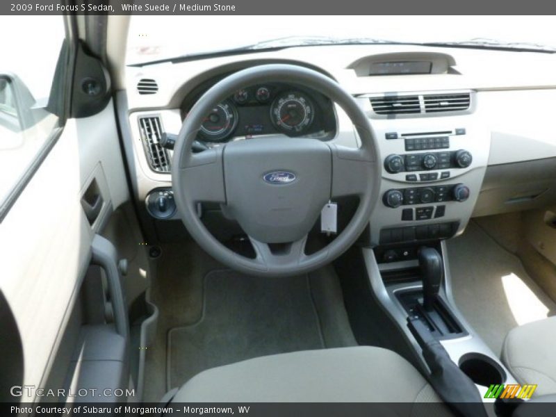 White Suede / Medium Stone 2009 Ford Focus S Sedan
