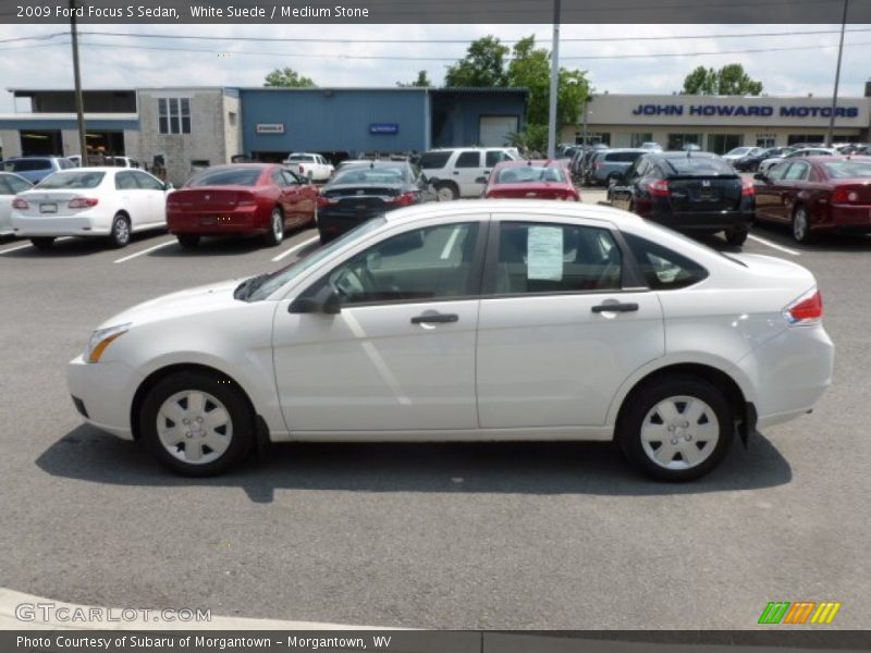 White Suede / Medium Stone 2009 Ford Focus S Sedan