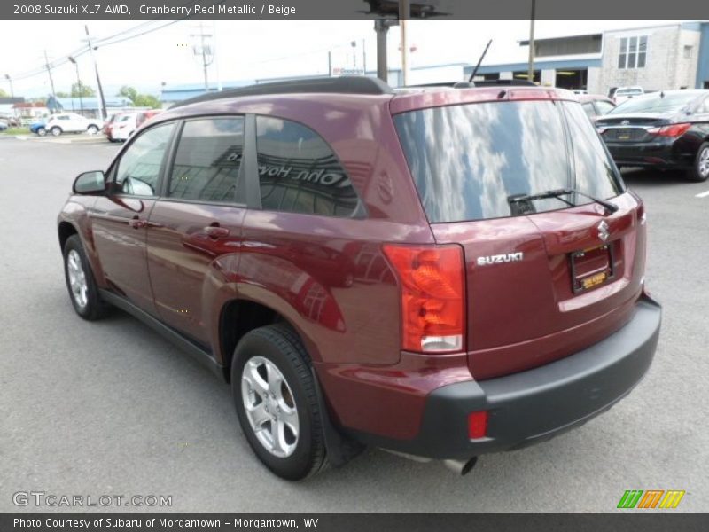 Cranberry Red Metallic / Beige 2008 Suzuki XL7 AWD