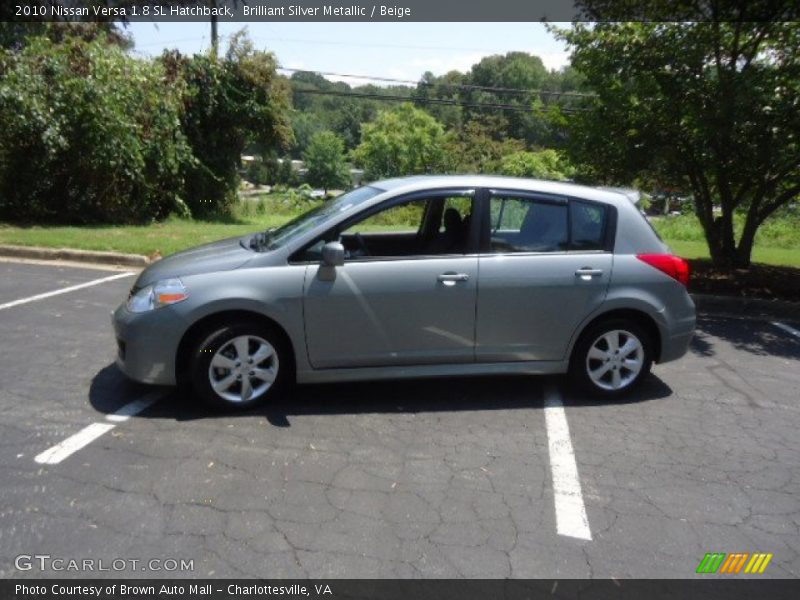 Brilliant Silver Metallic / Beige 2010 Nissan Versa 1.8 SL Hatchback