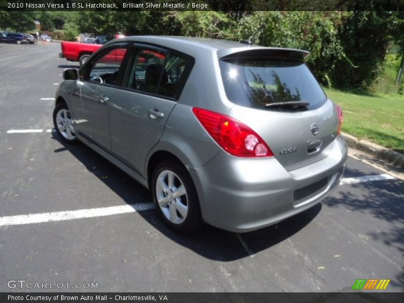 Brilliant Silver Metallic / Beige 2010 Nissan Versa 1.8 SL Hatchback