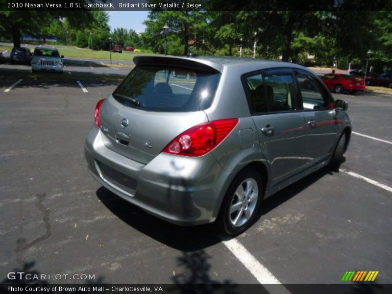 Brilliant Silver Metallic / Beige 2010 Nissan Versa 1.8 SL Hatchback
