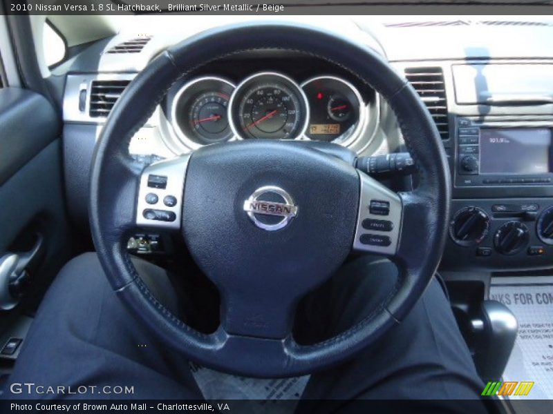 Brilliant Silver Metallic / Beige 2010 Nissan Versa 1.8 SL Hatchback