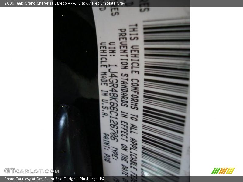 Black / Medium Slate Gray 2006 Jeep Grand Cherokee Laredo 4x4