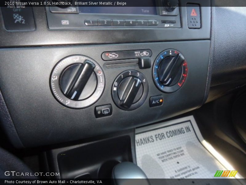 Brilliant Silver Metallic / Beige 2010 Nissan Versa 1.8 SL Hatchback