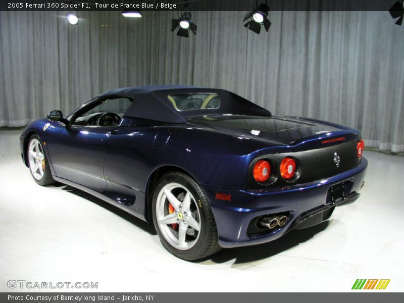 2005 Ferrari 360 Spider F1 in Tour de France Blue / Beige Back Left - 2005 Ferrari 360 Spider F1