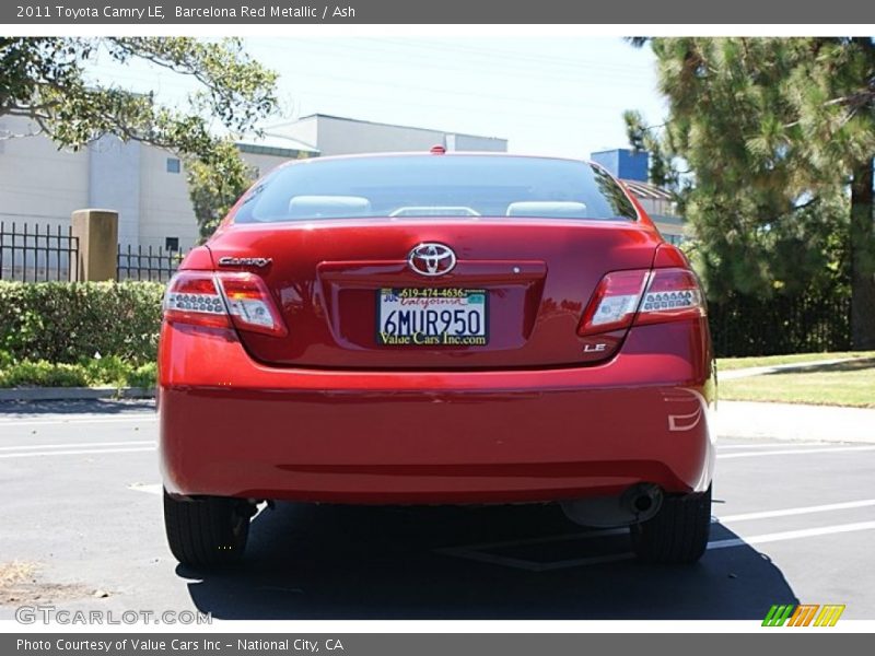 Barcelona Red Metallic / Ash 2011 Toyota Camry LE
