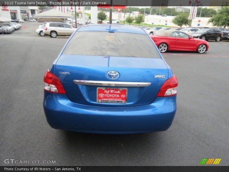 Blazing Blue Pearl / Dark Charcoal 2010 Toyota Yaris Sedan
