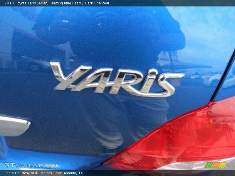 Blazing Blue Pearl / Dark Charcoal 2010 Toyota Yaris Sedan