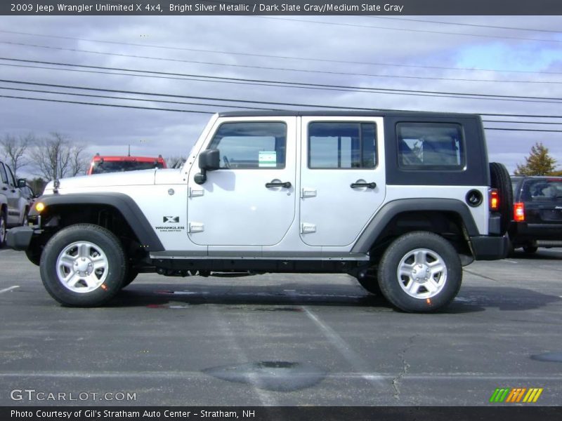 Bright Silver Metallic / Dark Slate Gray/Medium Slate Gray 2009 Jeep Wrangler Unlimited X 4x4