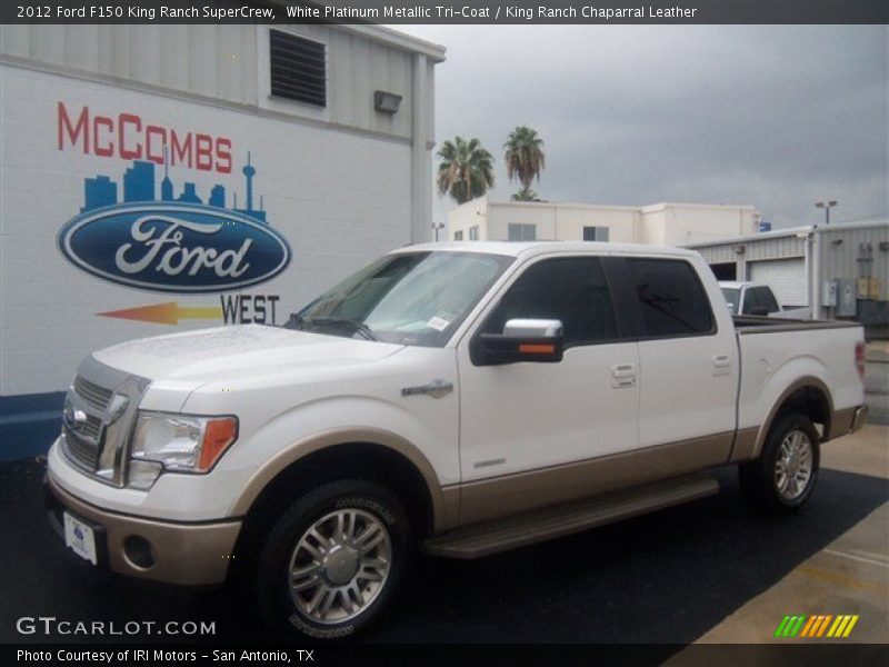 White Platinum Metallic Tri-Coat / King Ranch Chaparral Leather 2012 Ford F150 King Ranch SuperCrew