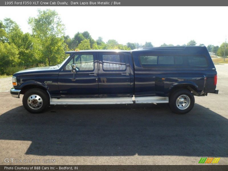 Dark Lapis Blue Metallic / Blue 1995 Ford F350 XLT Crew Cab Dually