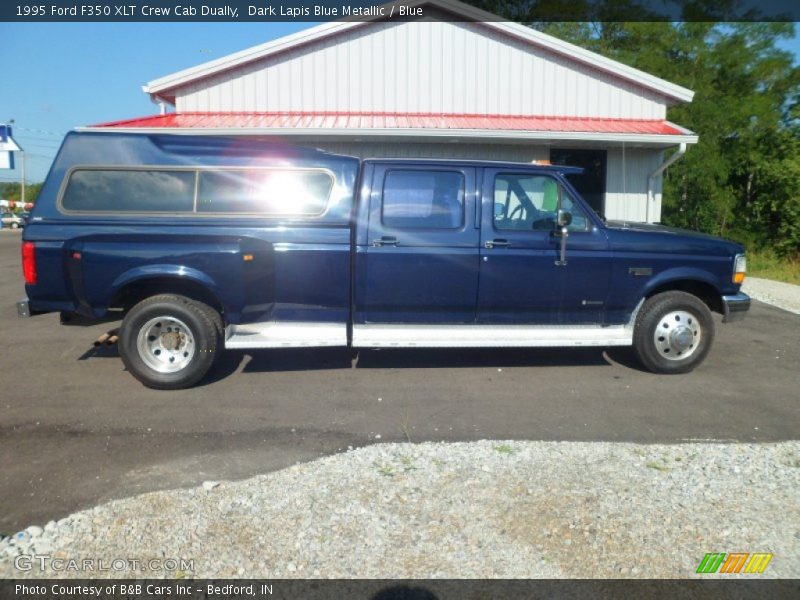 Dark Lapis Blue Metallic / Blue 1995 Ford F350 XLT Crew Cab Dually
