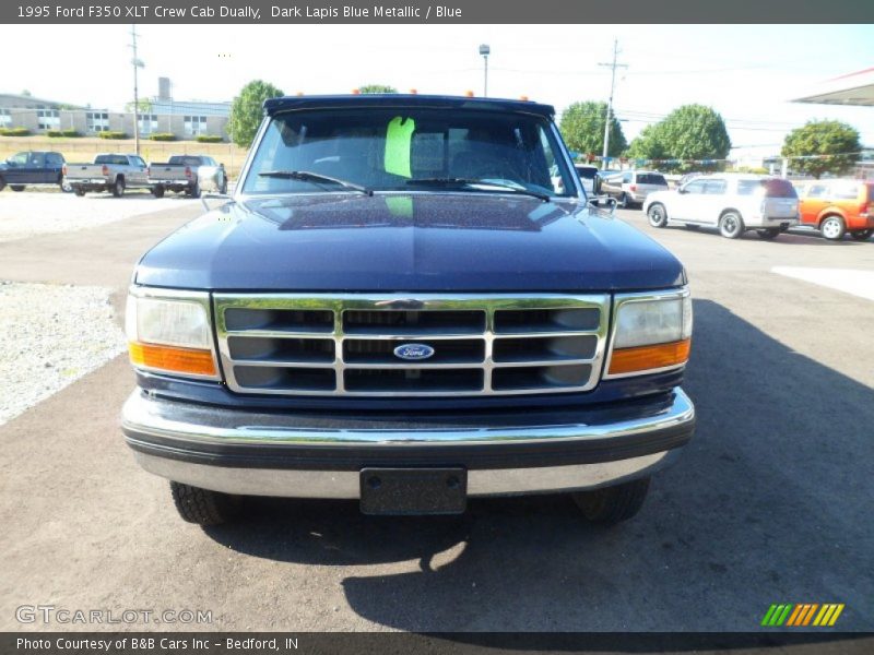 Dark Lapis Blue Metallic / Blue 1995 Ford F350 XLT Crew Cab Dually