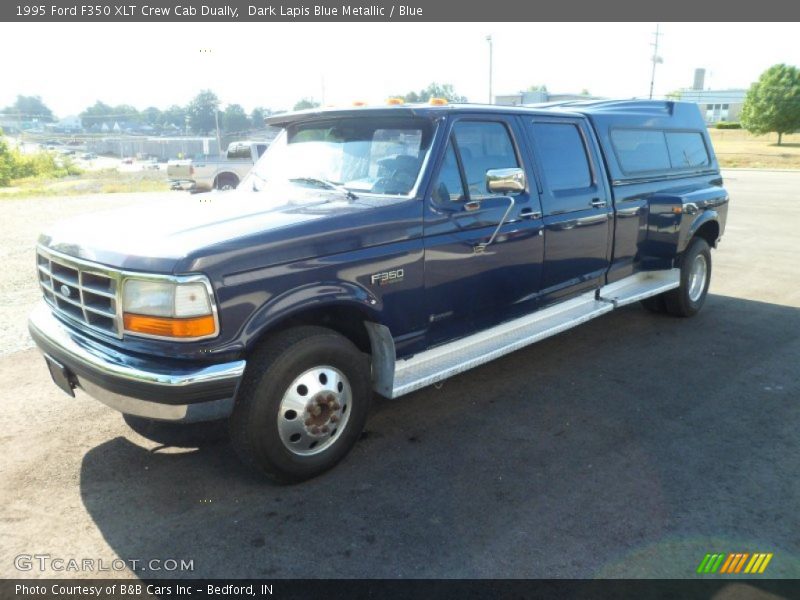 Dark Lapis Blue Metallic / Blue 1995 Ford F350 XLT Crew Cab Dually