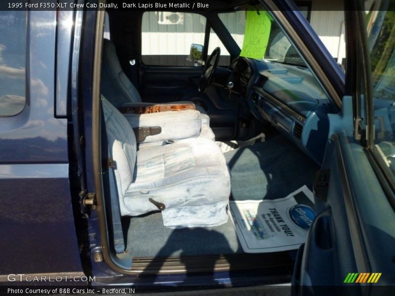 Dark Lapis Blue Metallic / Blue 1995 Ford F350 XLT Crew Cab Dually
