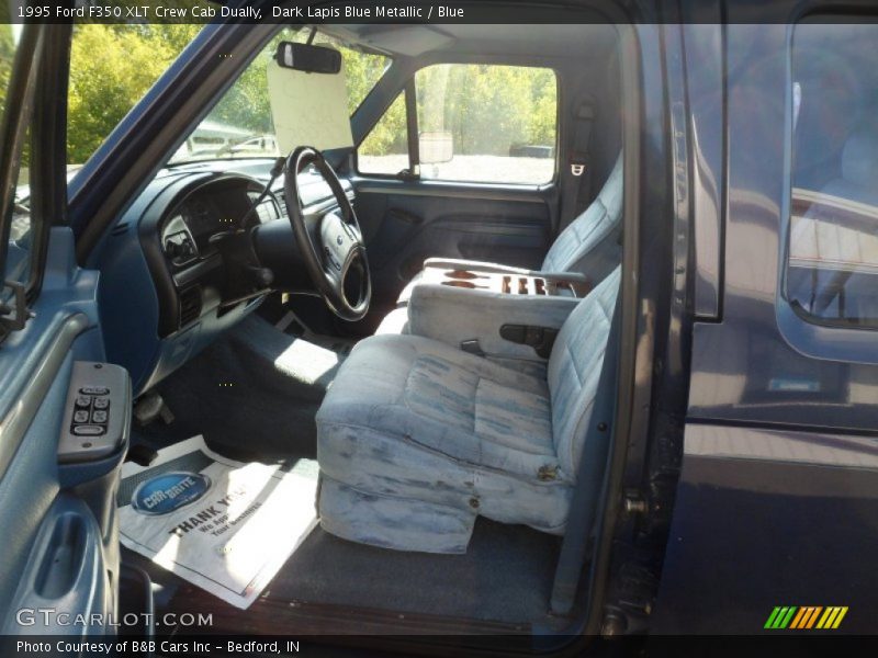 Dark Lapis Blue Metallic / Blue 1995 Ford F350 XLT Crew Cab Dually