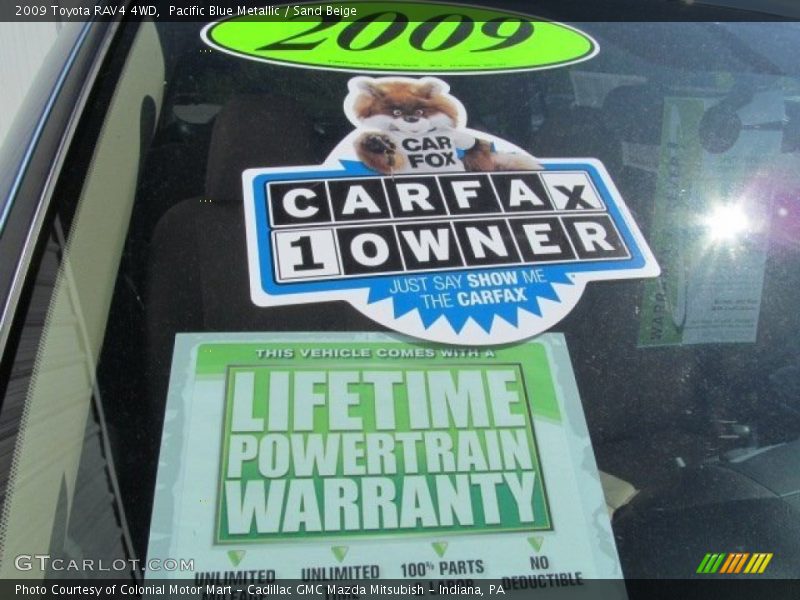Pacific Blue Metallic / Sand Beige 2009 Toyota RAV4 4WD