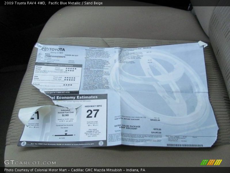 Pacific Blue Metallic / Sand Beige 2009 Toyota RAV4 4WD