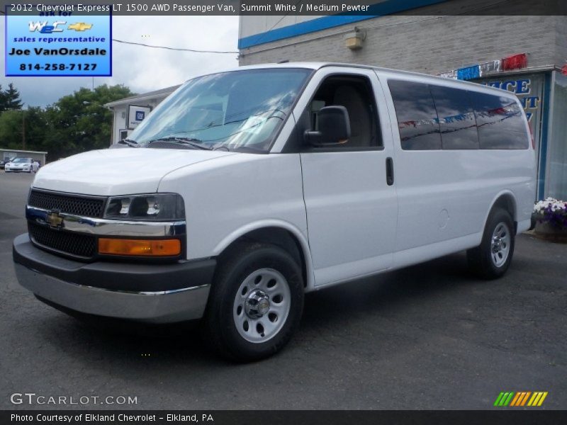 Summit White / Medium Pewter 2012 Chevrolet Express LT 1500 AWD Passenger Van