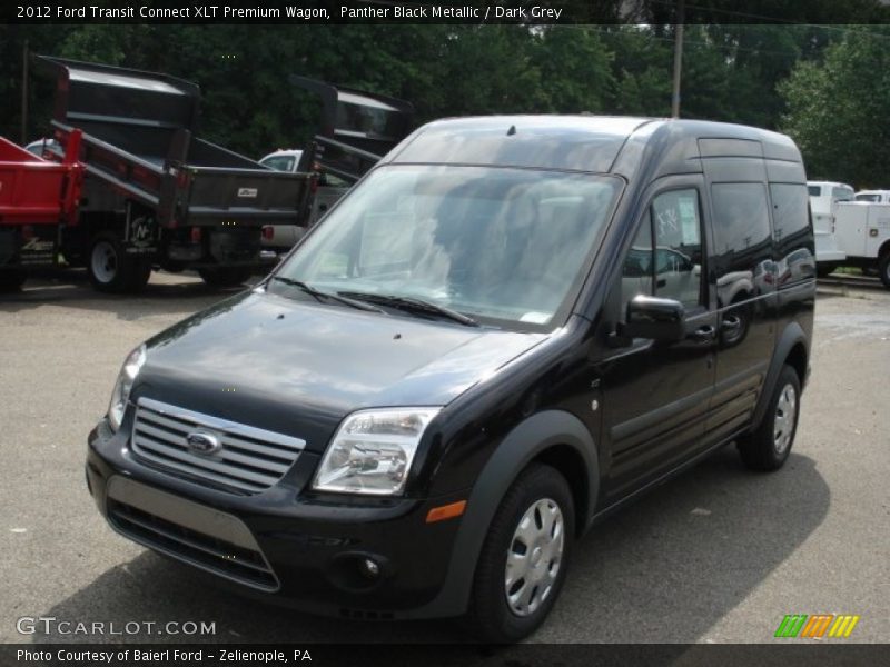 Panther Black Metallic / Dark Grey 2012 Ford Transit Connect XLT Premium Wagon