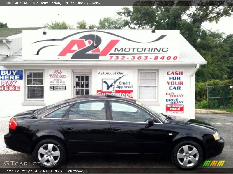 Brilliant Black / Ebony 2003 Audi A6 3.0 quattro Sedan