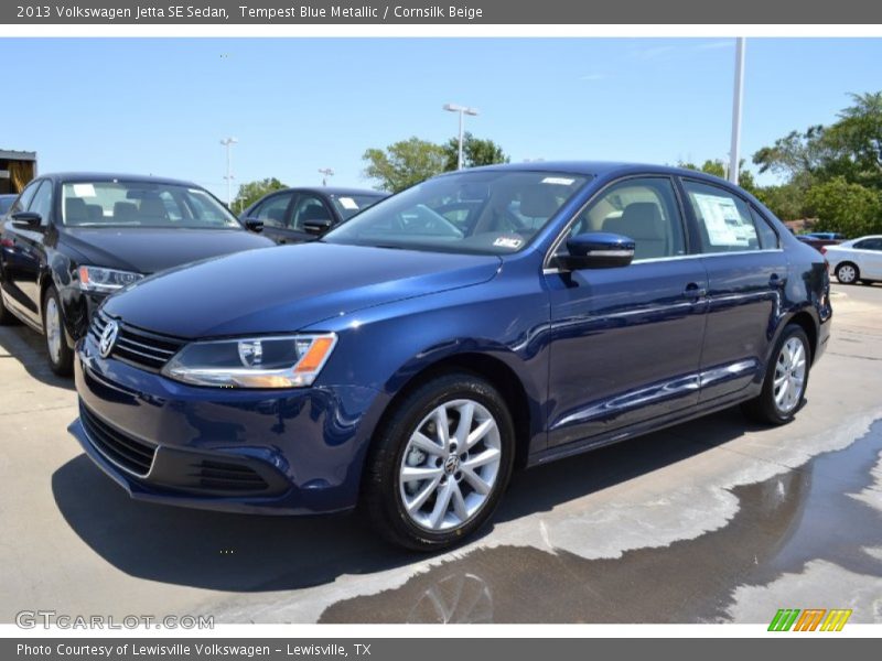 Tempest Blue Metallic / Cornsilk Beige 2013 Volkswagen Jetta SE Sedan