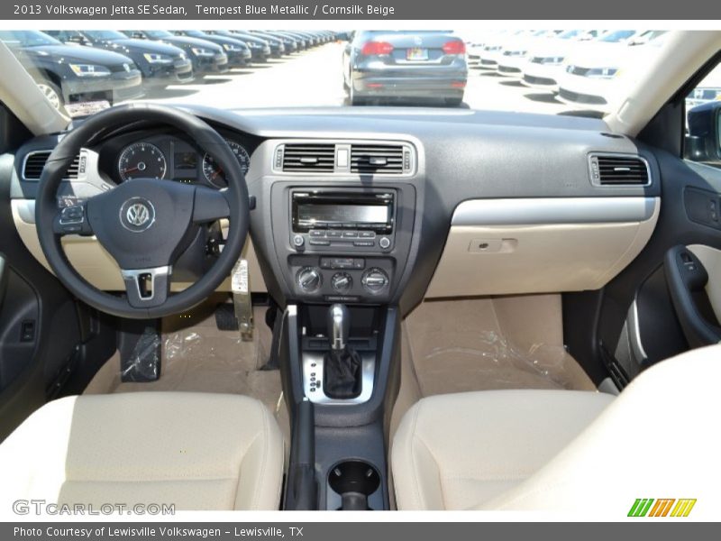 Tempest Blue Metallic / Cornsilk Beige 2013 Volkswagen Jetta SE Sedan