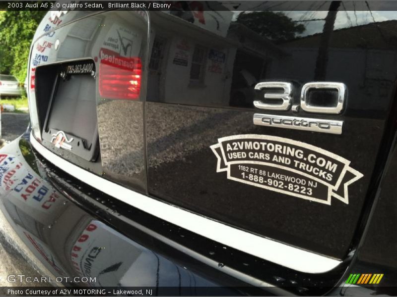 Brilliant Black / Ebony 2003 Audi A6 3.0 quattro Sedan