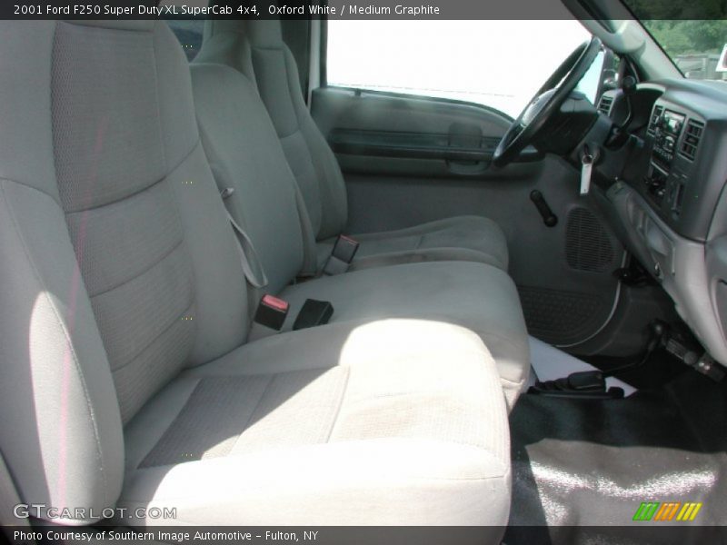 Oxford White / Medium Graphite 2001 Ford F250 Super Duty XL SuperCab 4x4