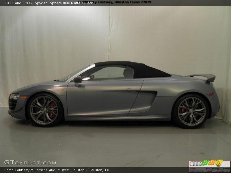 Sphere Blue Matte / Black 2012 Audi R8 GT Spyder