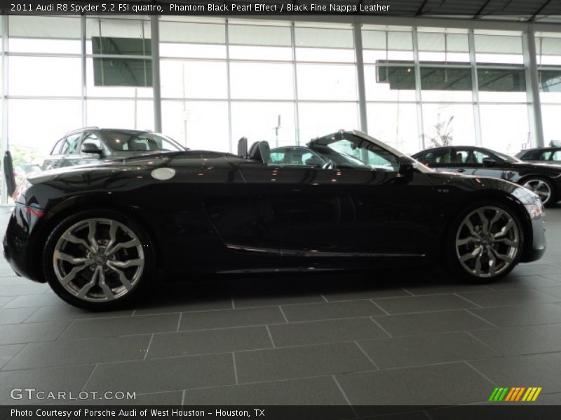 Phantom Black Pearl Effect / Black Fine Nappa Leather 2011 Audi R8 Spyder 5.2 FSI quattro
