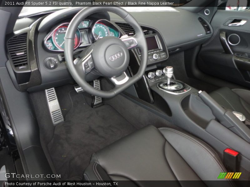 Black Fine Nappa Leather Interior - 2011 R8 Spyder 5.2 FSI quattro 