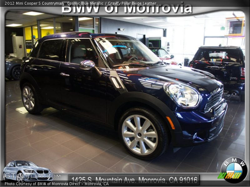 Cosmic Blue Metallic / Gravity Polar Beige Leather 2012 Mini Cooper S Countryman
