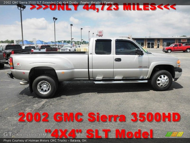 Pewter Metallic / Pewter 2002 GMC Sierra 3500 SLT Extended Cab 4x4 Dually