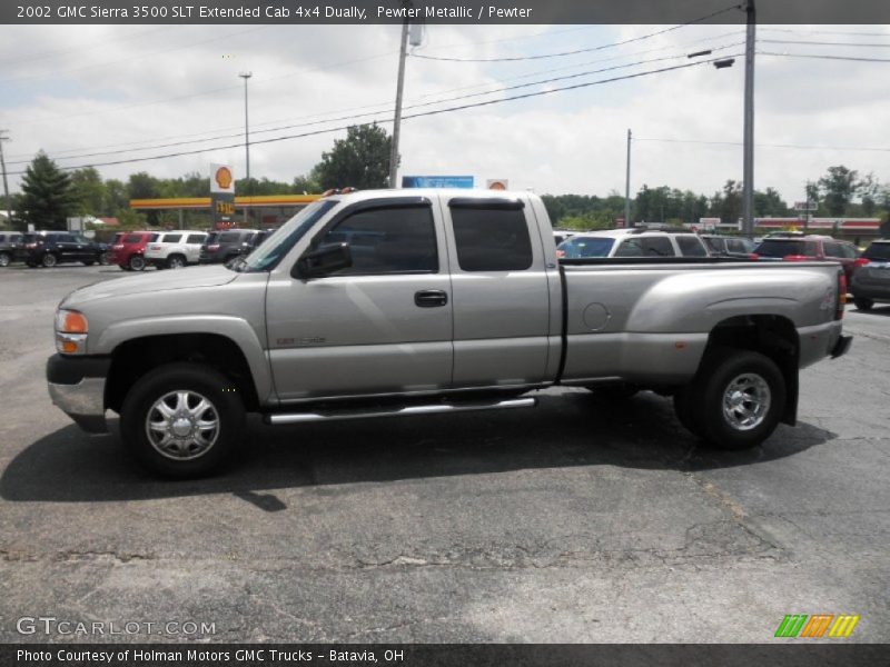 Pewter Metallic / Pewter 2002 GMC Sierra 3500 SLT Extended Cab 4x4 Dually