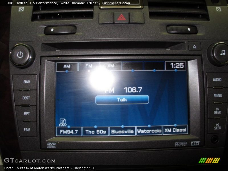 White Diamond Tricoat / Cashmere/Cocoa 2008 Cadillac DTS Performance