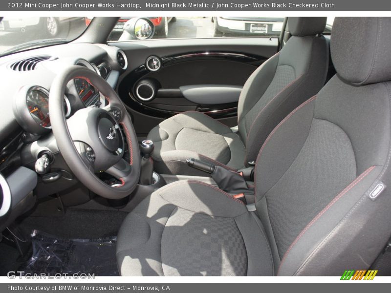 Midnight Black Metallic / John Cooper Works Black Checkered Cloth 2012 Mini Cooper John Cooper Works Hardtop