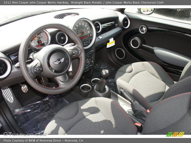 Midnight Black Metallic / John Cooper Works Black Checkered Cloth 2012 Mini Cooper John Cooper Works Hardtop