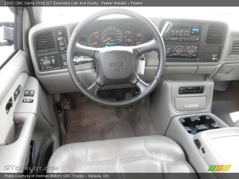 Pewter Metallic / Pewter 2002 GMC Sierra 3500 SLT Extended Cab 4x4 Dually