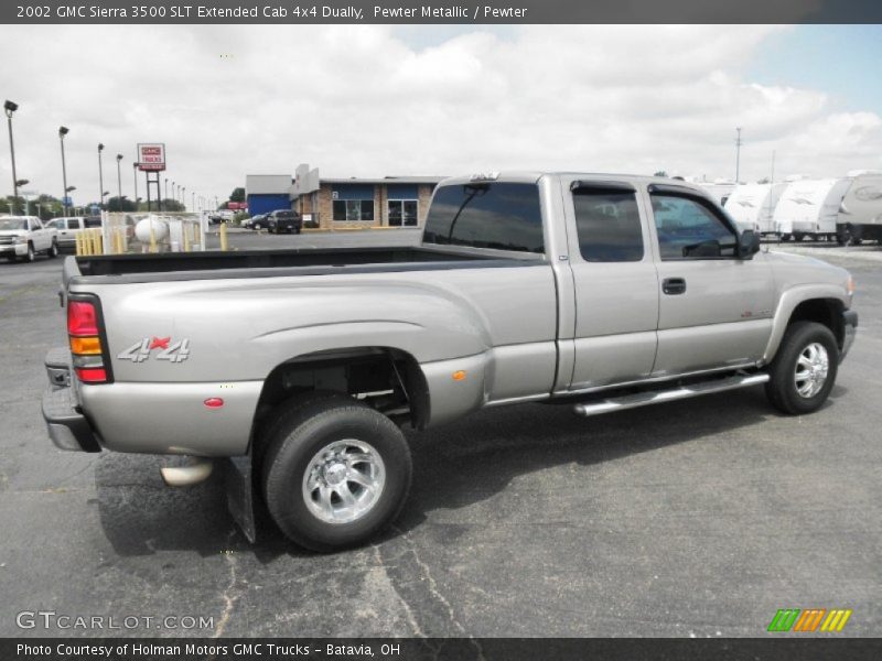 Pewter Metallic / Pewter 2002 GMC Sierra 3500 SLT Extended Cab 4x4 Dually