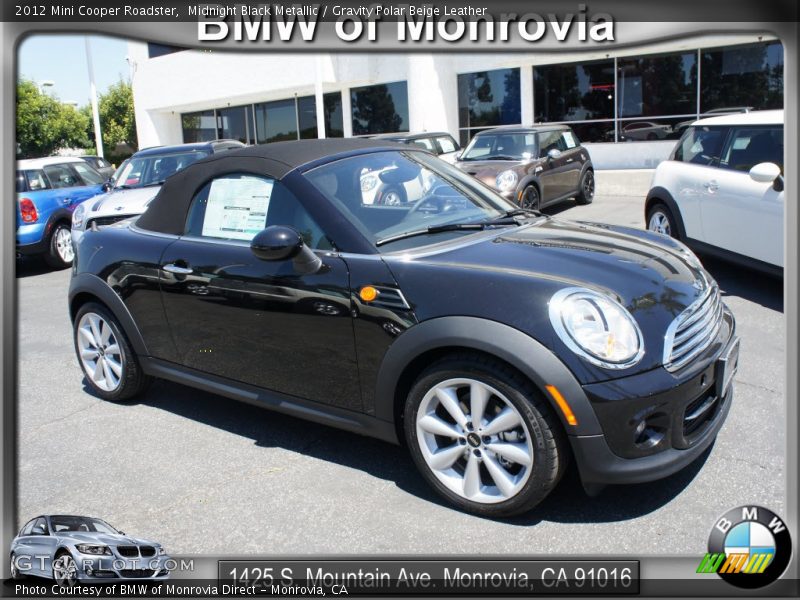 Midnight Black Metallic / Gravity Polar Beige Leather 2012 Mini Cooper Roadster
