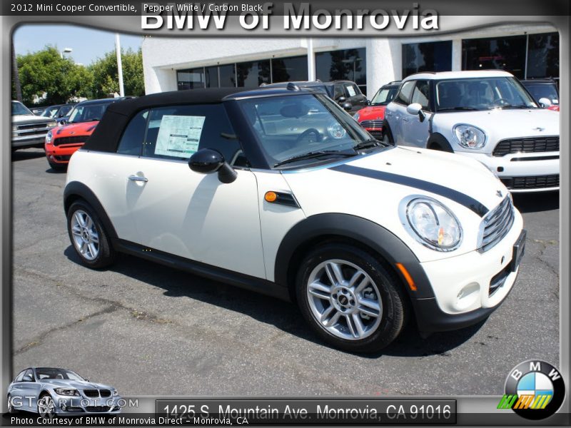 Pepper White / Carbon Black 2012 Mini Cooper Convertible