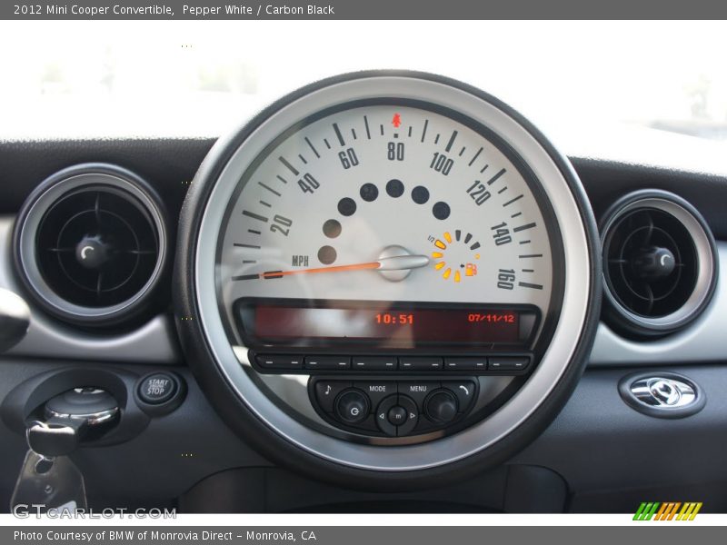 Pepper White / Carbon Black 2012 Mini Cooper Convertible
